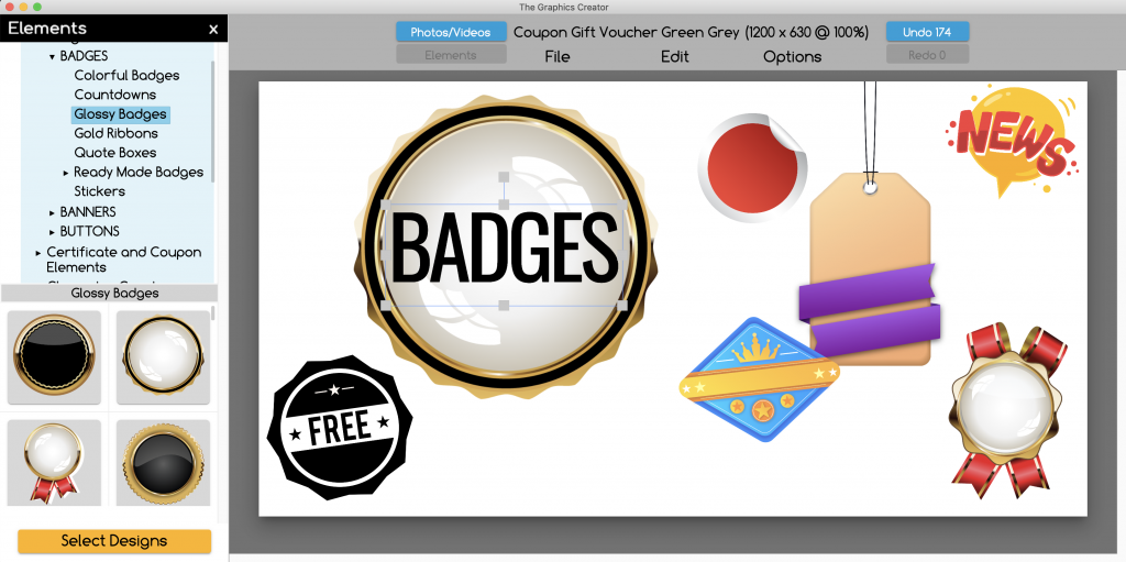 Choose a Graphic Badge for your design