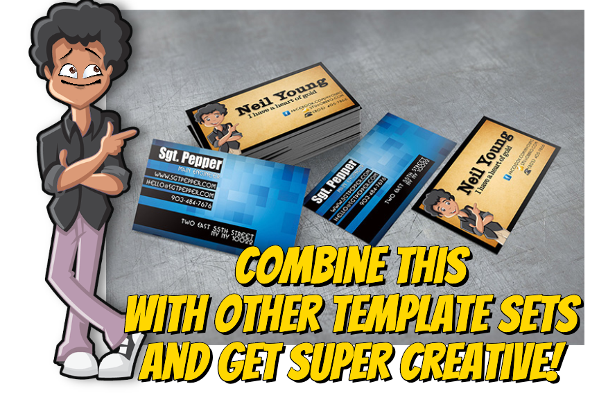 Character creator with business cards